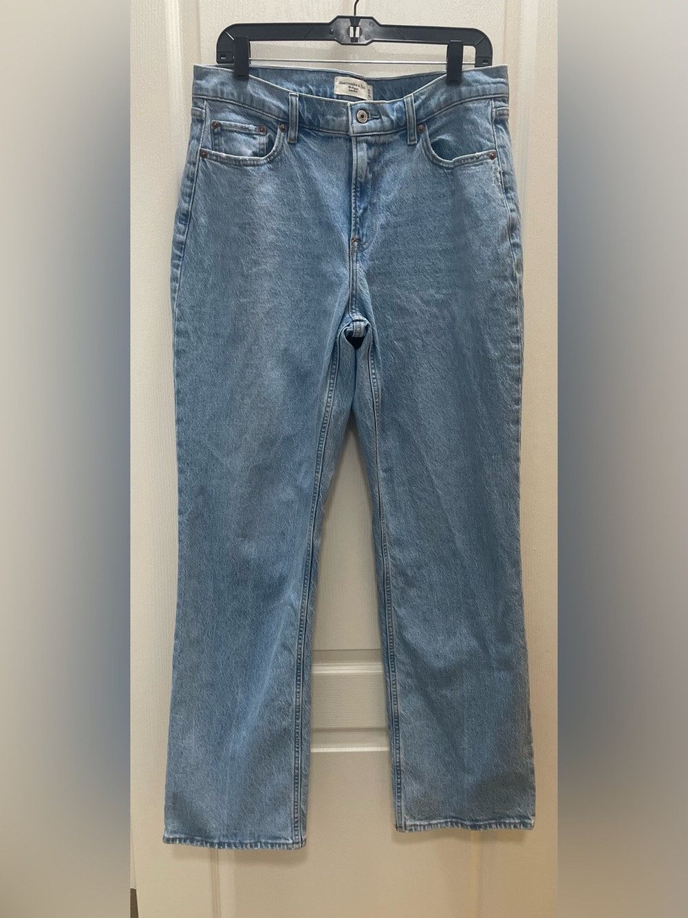 Abercrombie & Fitch The Baggy Low Rise In Light Blue Denim